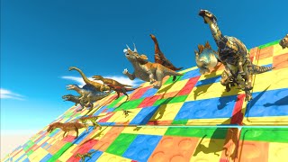 恐竜たちがカラフルなコースきょうそうするぞ！😊恐竜レース 子供向け恐竜動画