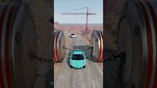 Sports Cars \u0026 Van vs Chained Hydraulic Crush - BeamNG.Drive