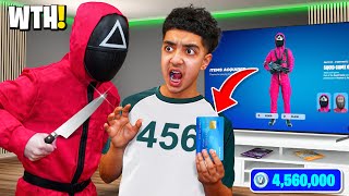 He STOLE The SQUID GAME Credit Card To Buy V-Bucks.. (FORTNITE!)