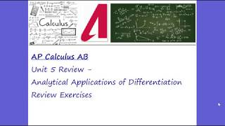 AP Calculus AB - Unit 5 Review