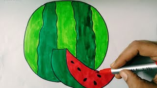 How to draw watermelon easy drawing