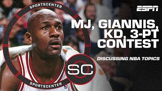 MJ's 60-PT games 🐐 3-PT Contest advice 🏀 Giannis' wrist injury 👀 KD joining Suns ☀️ | SportsCenter