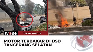 Motor Terbakar di Tengah Jalan, Asap Hitam Membubung Tinggi | tvOne Minute