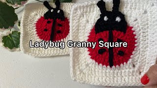 Crochet Ladybug Granny Square Tutorial#50