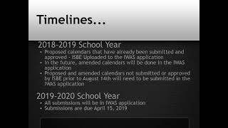 ISBE Special Education Private Facility Calendar Application