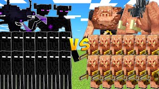 ENDERMEN vs PIGLIN ARMY in MOB BATTLE!