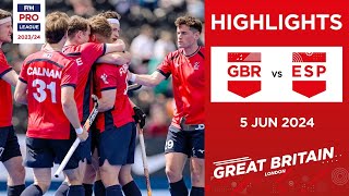 FIH Hockey Pro League 2023/24 Highlights - Great Britain vs Spain (M) | Match 1
