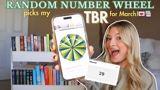 Random Number Wheel Picks My TBR💌🎀📚 | picking my reads for March!