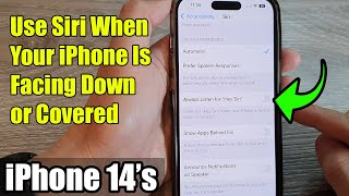 iPhone 14's/14 Pro Max: How to Use Siri When Your iPhone Is Facing Down or Covered