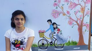 Couple wall painting || Love wall Painting design ideas❤️