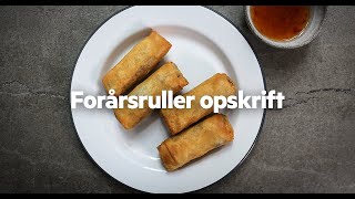 Sprøde forårsruller med svinekød, glasnudler og svampe - Opskrift og Historie | Pandasia.dk