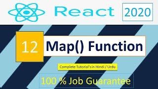 12 Map Function in React Js | React tutorials 2020(Hindi/Urdu)