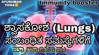 ಶ್ವಾಸಕೋಶ (Lungs)  ಸಮಸ್ಯೆಗೆ ಪ್ರಣಾಯಾ | Yoga For Lungs in Kannada | Ayushman Yoga