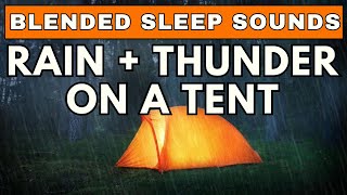 Peaceful Rainfall on Tent and Distant Thunder | 10-Hour Black Screen