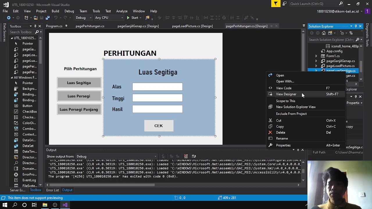 Program Pertama Visual Studio Menggunakan Bahasa C# - YouTube