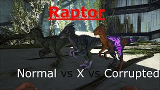 Normal vs Corrupted vs X-Raptor Fight! | Ark