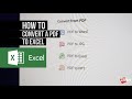 How to convert a PDF to Excel