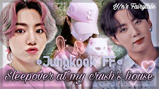 ♡𝐒𝐋𝐄𝐄𝐏𝐎𝐕𝐄𝐑 𝐀𝐓 𝐌𝐘 𝐂𝐑𝐔𝐒𝐇'𝐒 𝐇𝐎𝐔𝐒𝐄 || Jungkook FF || Oneshot