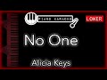 No One (LOWER -3) - Alicia Keys - Piano Karaoke Insturmental