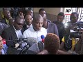 DRC opposition leader Fayulu reacts after voting