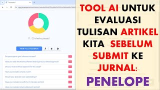 AI untuk Mengevaluasi Kesiapan Naskah Artikel Kita Sebelum Disubmit: Penelope AI