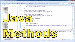 Java Programming Tutorial - 01 - Introduction To Methods