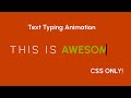CSS Text Typing Animation Tutorial | Typewriter Effect | Web Development