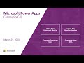 Microsoft Power Apps community call-March 2020