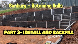 Part 3 - Sunbury Retaining Walls - Install Concrete Sleepers & Backfill