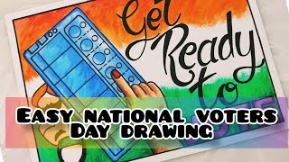 National voters day drawing/मतदाता जागरूकता ड्राइंग /voters awareness drawing/voter utsav