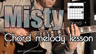 Misty - Chord & Melody Arrangement For Jazz Guitar - Lesson With Voicing Shapes