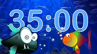 35 Minute 🐟 Fish 🐠 Tank Aquarium Countdown Timer - Sonar Alarm