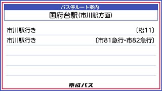 国府台駅のりば（市川駅方向）【バス停案内】