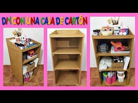 COMO HACER UNA ESTANTERIA DE CARTÓN - MANUALIDAD HECHA CON UNA CAJA DE ...