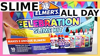 SLIME ALL DAY! - Elmers Slime Kit Experiment For The First Time