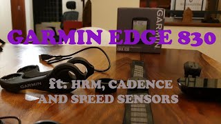 Garmin edge 830 Cycling Computer ft Heart Rate Monitor, Cadence and Speed sensors