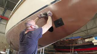 How to activate Coppercoat antifouling with sanding machine, type 400 sand paper and by hand