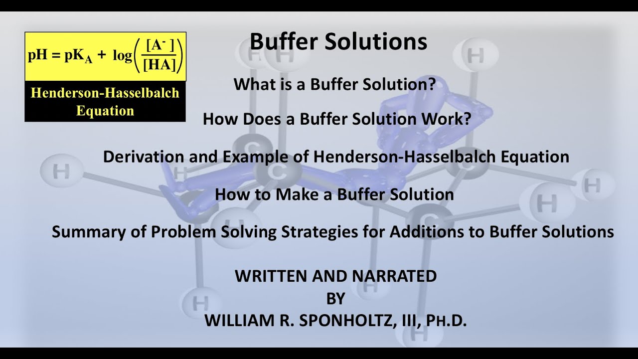 Acid/Base Theory Part IV Buffer Solutions (English) - YouTube