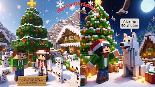 Minecraft Christmas surprise 🥳 biggest Christmas tree in Minecraft 🤯 Minecraft Built