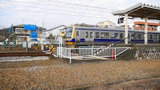 伊豆箱根鉄道・駿豆線【№168】原木駅構内踏切・走行・通過映像　静岡県伊豆の国市原木