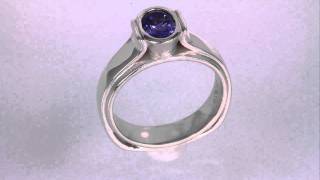 Sterling Silver Ring by Christopher Michael with .91 Carat Intense Color Tanzanite