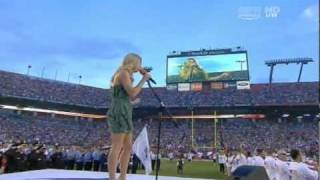 Fergie sings National Anthem at the NFL ( Miami Dolphins vs New England Patriot)