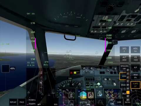 Basic Airliner ILS Approach And Landing - YouTube