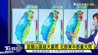 【1000氣象分析】「共伴」發威今雨最大 北宜花山區防致災雨｜TVBS新聞