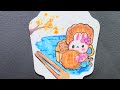 How To Draw A Cute Bunny 🐰｜Diy Double-Sided Paper Fan ｜Creative Art Ideas |  扇子画