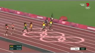 tokoy2020Olympic women's 100m final New Olympic record 10.61 Elaine Thompson #Jamaica tema
