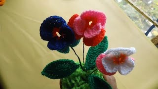 AREGLO FLORAL DE PENSAMIENTOS A CROCHET