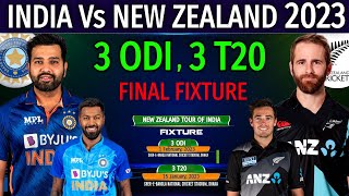 India Vs New Zealand ODI & T20 Series 2023 - All Matches Final Schedule | Ind Vs NZ Series 2023 Date