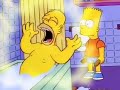 homer goes super saiyan 3 after bart hits him with a chair