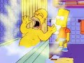 homer goes super saiyan 3 after bart hits him with a chair